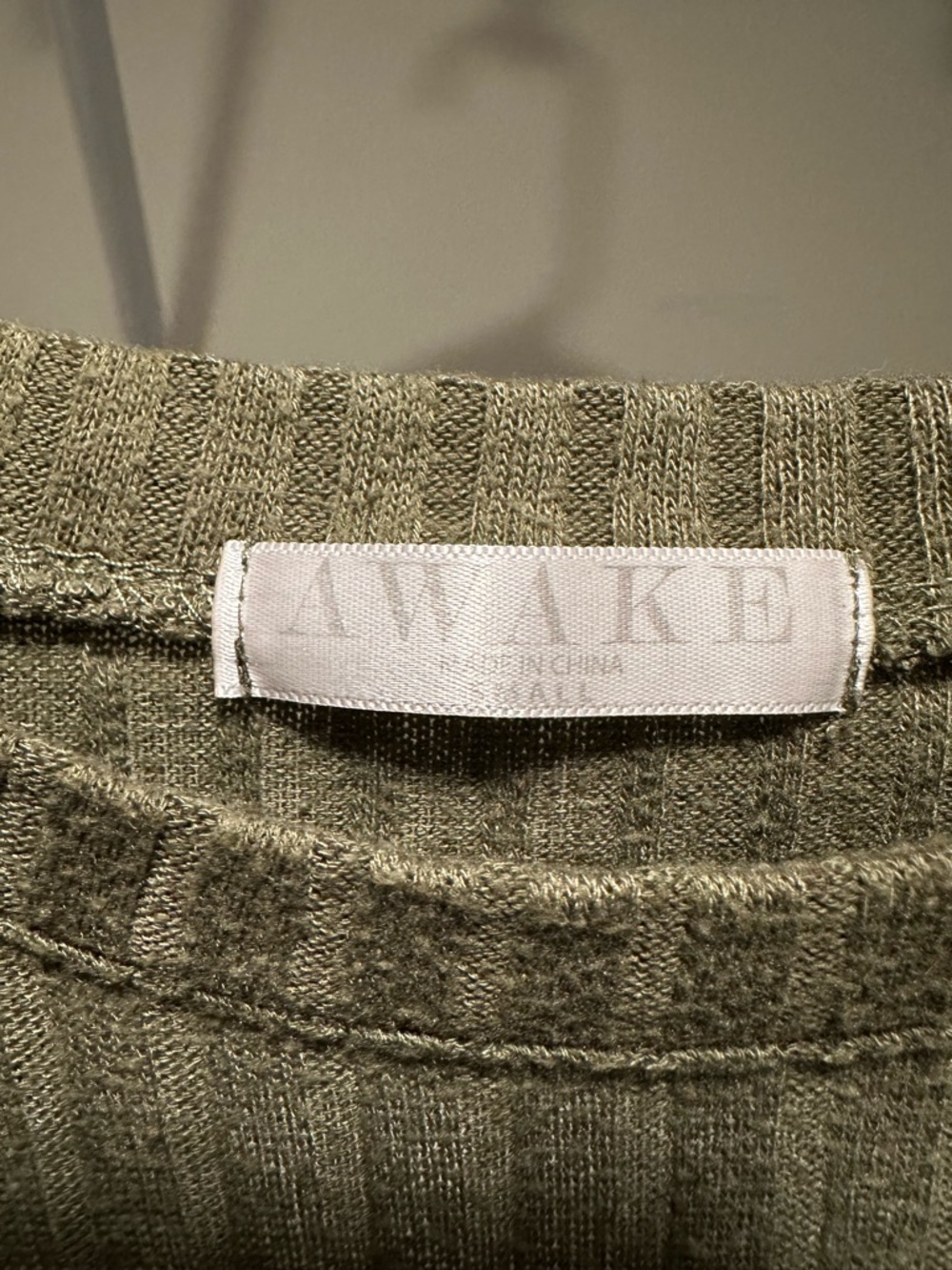 Awake Olive Ribbed Long-Sleeve Tee - Picture 3 of 3